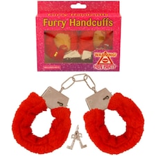 Red Furry Handcuffs and Keys - Hen Party, Role Play