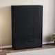 image 1 of Vida Designs Glinton 3 Door 2 Drawer Wardrobe With Clothes Rail, Black