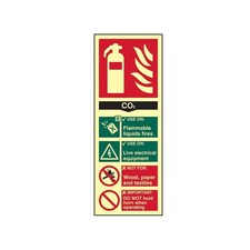 Scan Fire Extinguisher Composite Co2 - Photoluminescent 75 X 200mm - Multi Colour - One Size