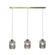 image 1 of BHS Lyna Ceiling Diner Pendant Bar with Smoked Glass Shades, Satin Brass