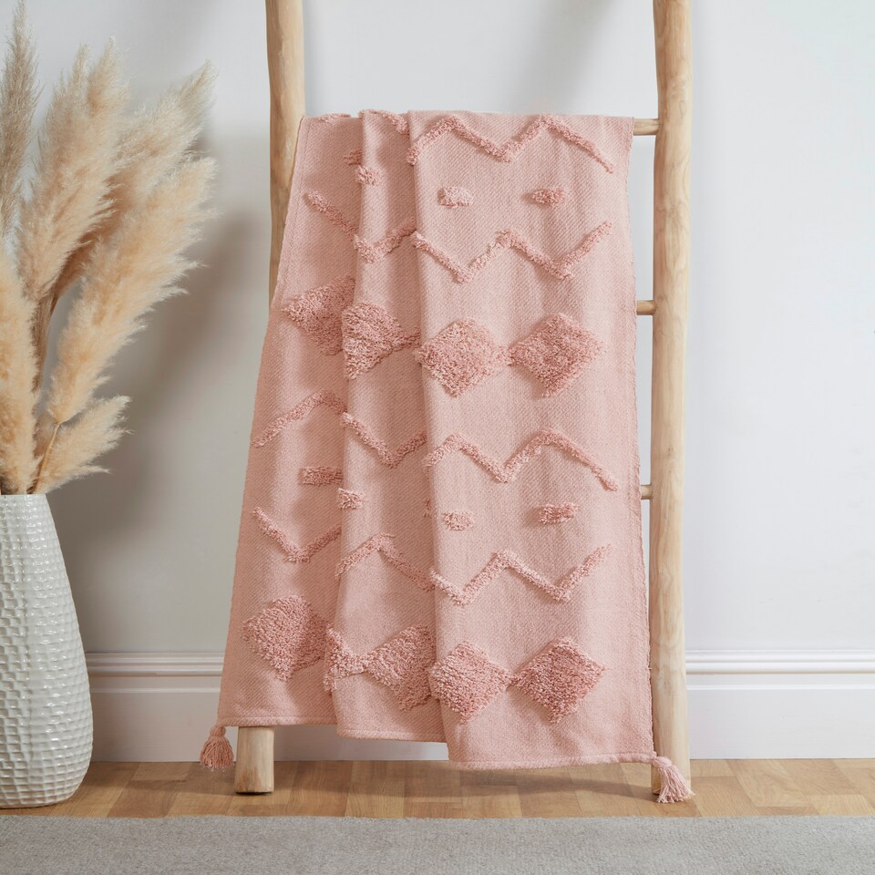 image 1 of Juniper Tufted Cotton Throw | Pink | XS | 1