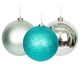 image 1 of Christmas Baubles Shatterproof Turquoise, Christmas Tree Decorations Ball 15cm/3Pcs