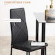 image 5 of HOMCOM Dining Table and Chairs Set 4, Space-Saving Kitchen Table and Chairs Set 4 with Faux Leather Padded Seat and Tempered Glass Top, Dining Room Sets, Black