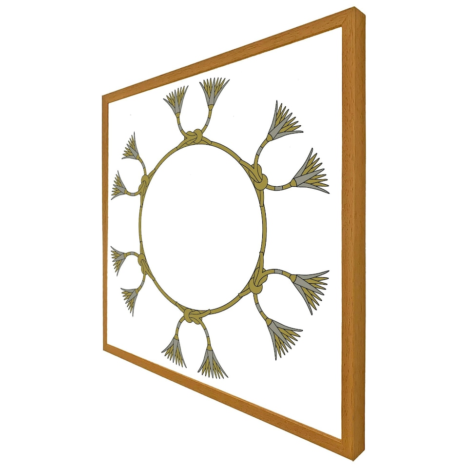 image 1 of Ancient egyptian lotus motifs (Picture Frame) Brown | Oak | XL