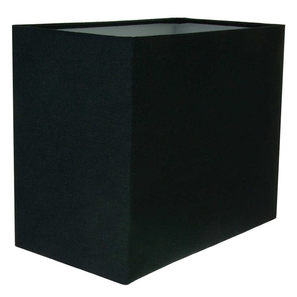 image 1 of Contemporary and Stylish Jet Black Linen Fabric Rectangular Lamp Shade | Black