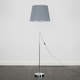 image 2 of ValueLights Charlie Chrome Floor Lamp XL Grey Taper Shade & Bulb 
