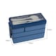 image 2 of Living and Home 3-Layer Bento-Style Plastic Lunch Box with Cutlery,Blue | Blue