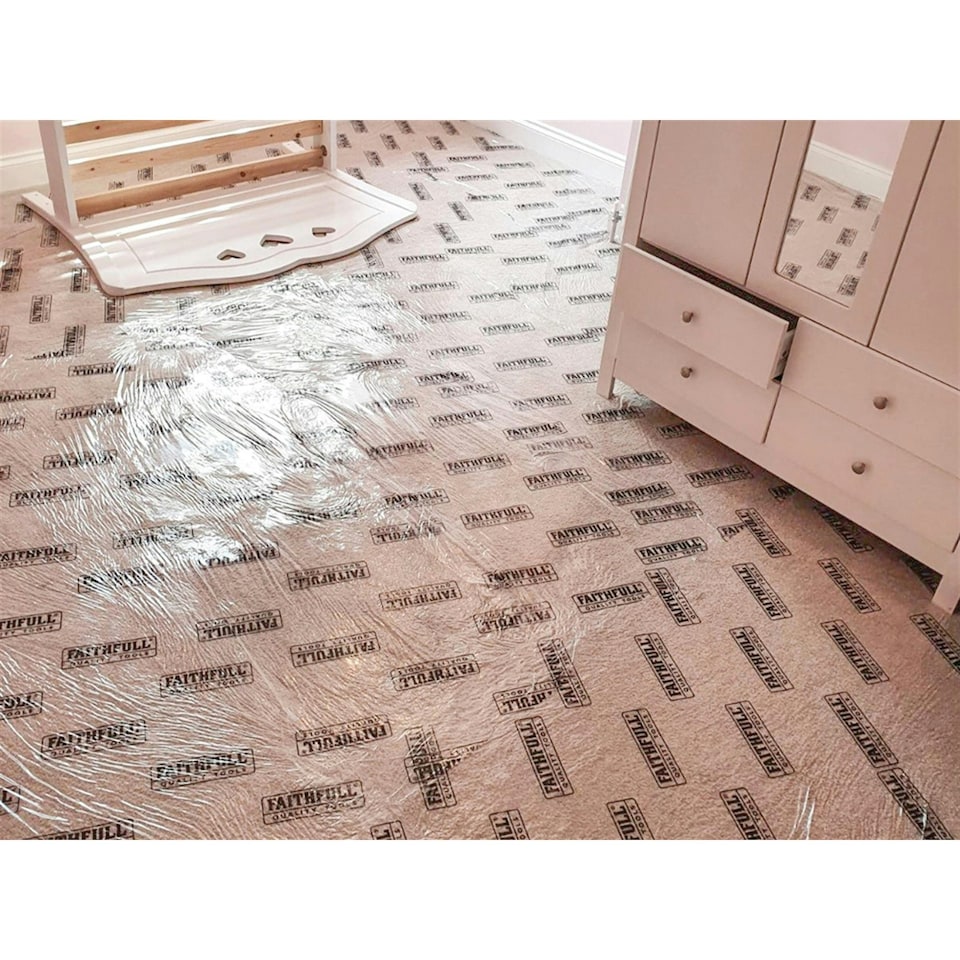 image 1 of Faithfull Carpet Protector 600mm X 25m - Multi Colour - 600mm x 25m Roll