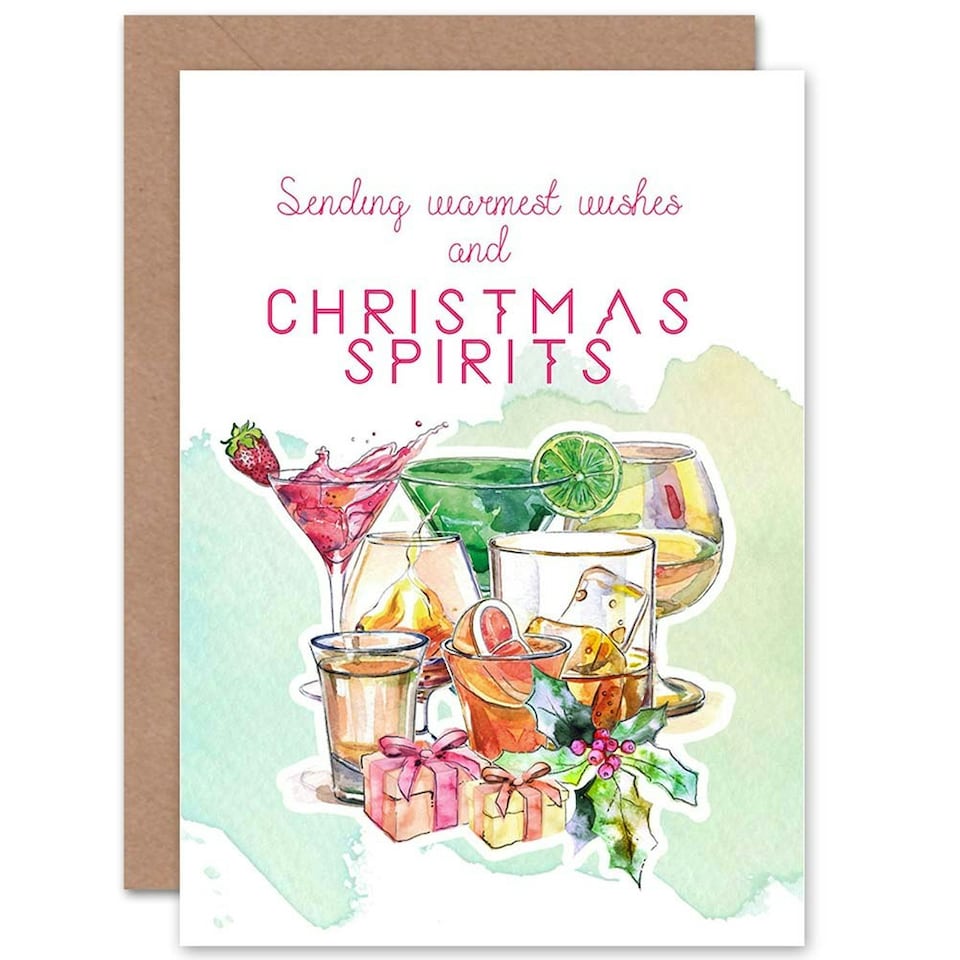 image 1 of Spirits Warmest Wishes Alcohol Christmas Card