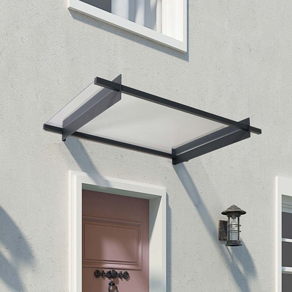 image 1 of Patio Cover Nancy Door Awning Canopy Nancy 1500 Clear - Acrylic - L150.5 x W94 x H14 cm - Grey Grey