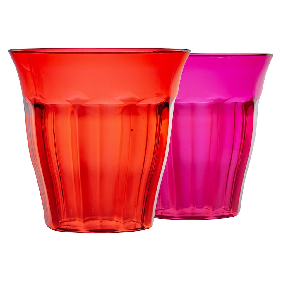 image 1 of Rink Drink Coloured Plastic Tumblers - 250ml - 6 Colours - Pack of 12 | Multi | Multicolour