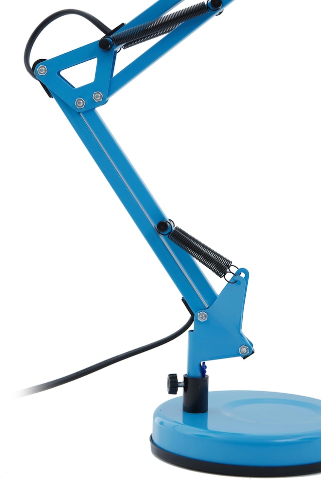 image 1 of Orsina Studio Blue Metal Desk Lamp, Adjustable Anglepoise Design Tall Table Lamps, Contemporary Blue Desk Lamp