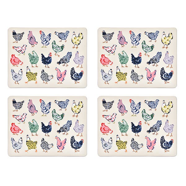Ulster Weavers 'Chick Chicken' Chicken Print Printed MDF Placemat (4 Pack) in Off-White