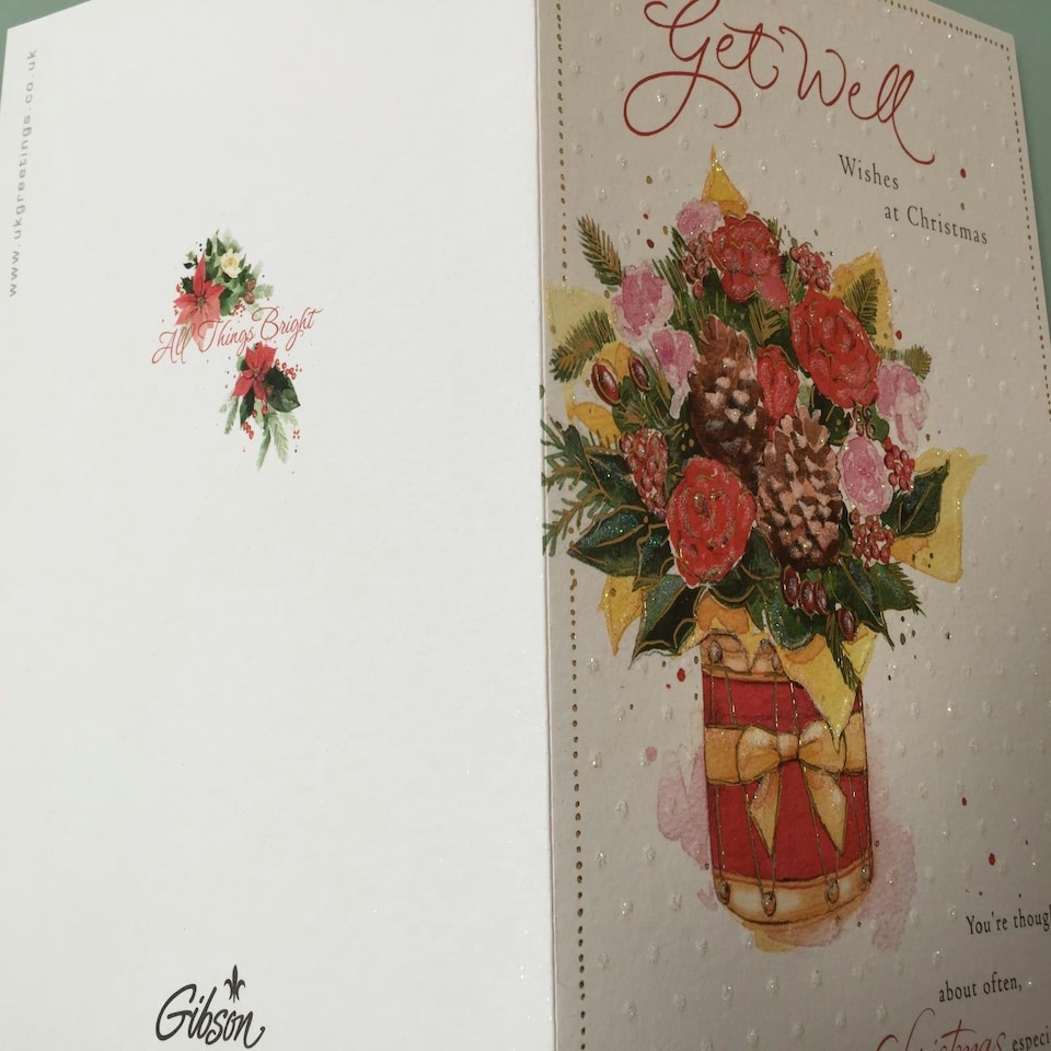 image 1 of A get Well Wish at Christmas, Christmas Greetings Card