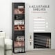 image 9 of HOMCOM 260 CD Storage Unit 120 DVD Storage Tower with 9 Compartments Black Grey | 33W x 24D x 140H cm