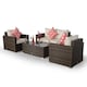image 2 of Giardino Sydney 4 Seater Rattan Conversation Sofa Set with Coffee Table | Brown | Brown