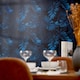 image 1 of Midnight Tropics Wallpaper in Navy | Blue | Navy