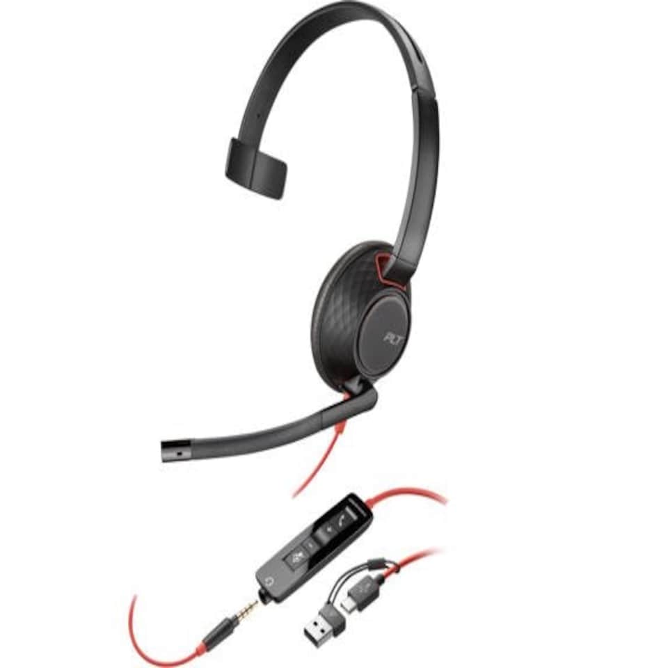 HP Poly Blackwire 5210 Monaural Wired USB-C Headset + USB-C to USB-A Adapter N/A
