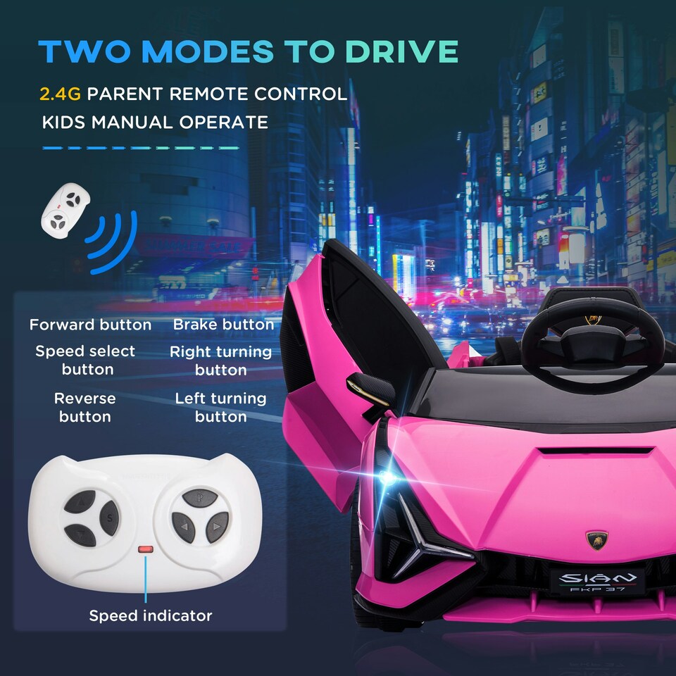 image 1 of HOMCOM Lamborghini SIAN 12V Electric Car for Kids w/ Remote Control