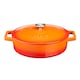 image 1 of Cooks Professional Cast Iron Casserole 28cm Shallow | 4.3L Capacity | Enamelled Inside & Out | Graduated Orange