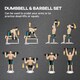 image 3 of HOMCOM 20kg Adjustable 2 IN 1 Barbell Dumbbells Weight Set for Body Fitness Black | Standard