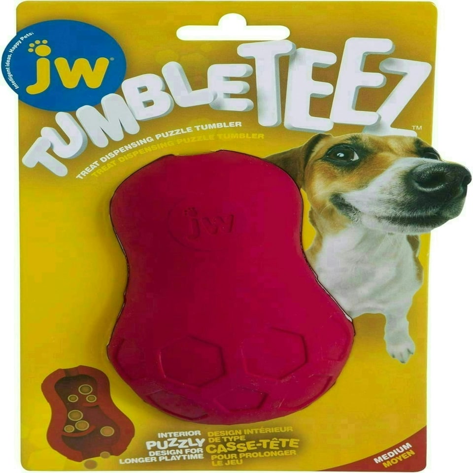 JW Tumble Teez Treat Toy Medium Red