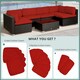 image 3 of Outsunny Garden Rattan Sofa Set Polyester Cover Replacement No Cushion Blue 