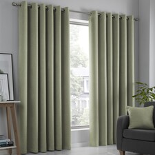 Fusion Strata Eyelet Curtains Green