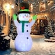 image 2 of Outsunny 10ft Inflatable Snowman w/ Black Hat, Green Scarf for Garden Yard