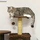 image 8 of PawHut 136cm Cat Tower with Scratching Posts Hammock Cat House Plush, Brown