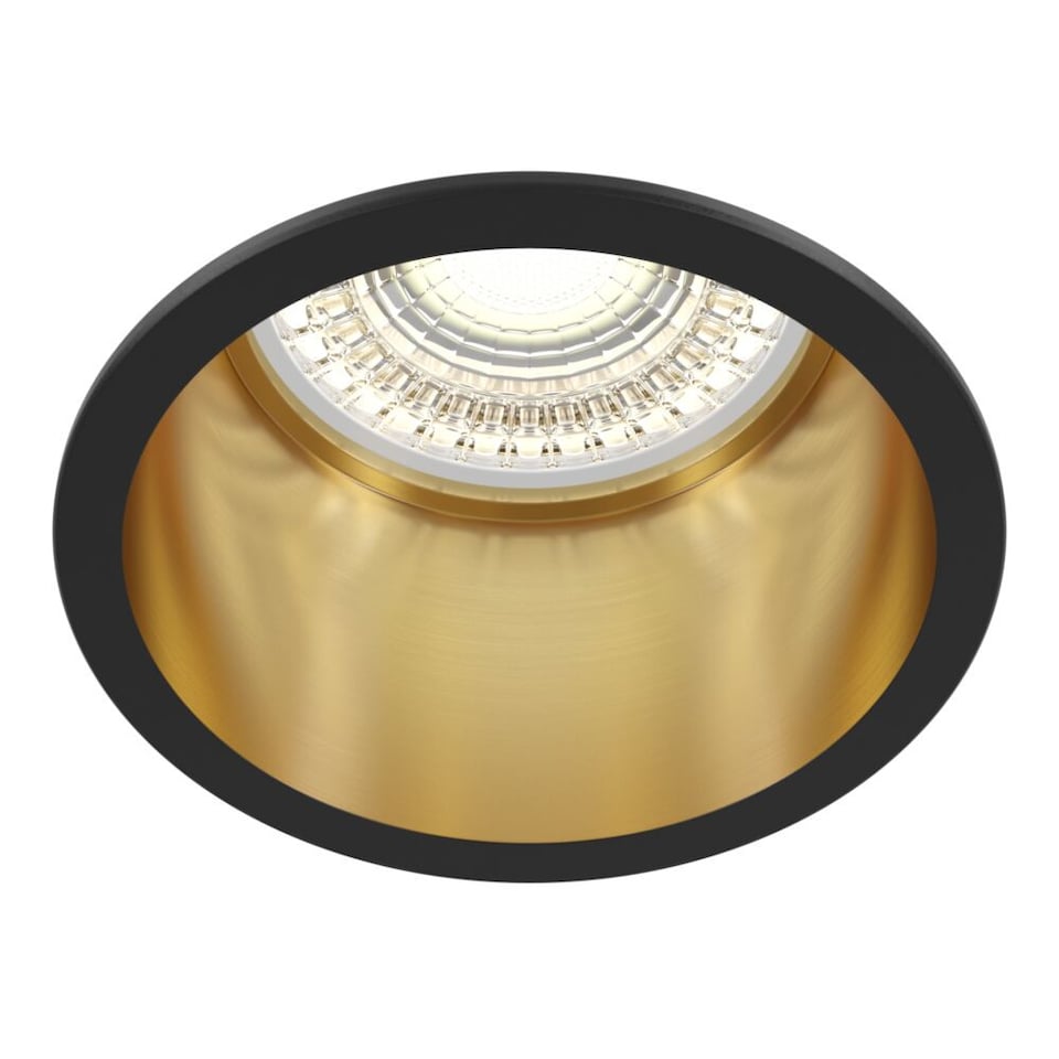 Technical Reif Black with Gold Recessed Downlight