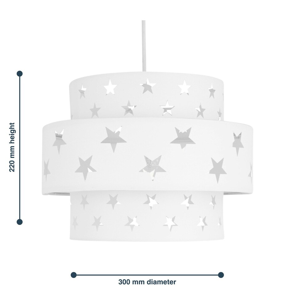 image 1 of First Choice Lighting Pair of White Star Two Tier Light Shades White