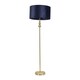 image 4 of ValueLights Marissa Navy Blue Velvet Shade with Brushed Gold Stacked Ball Floor Lamp & Bulb | Blue
