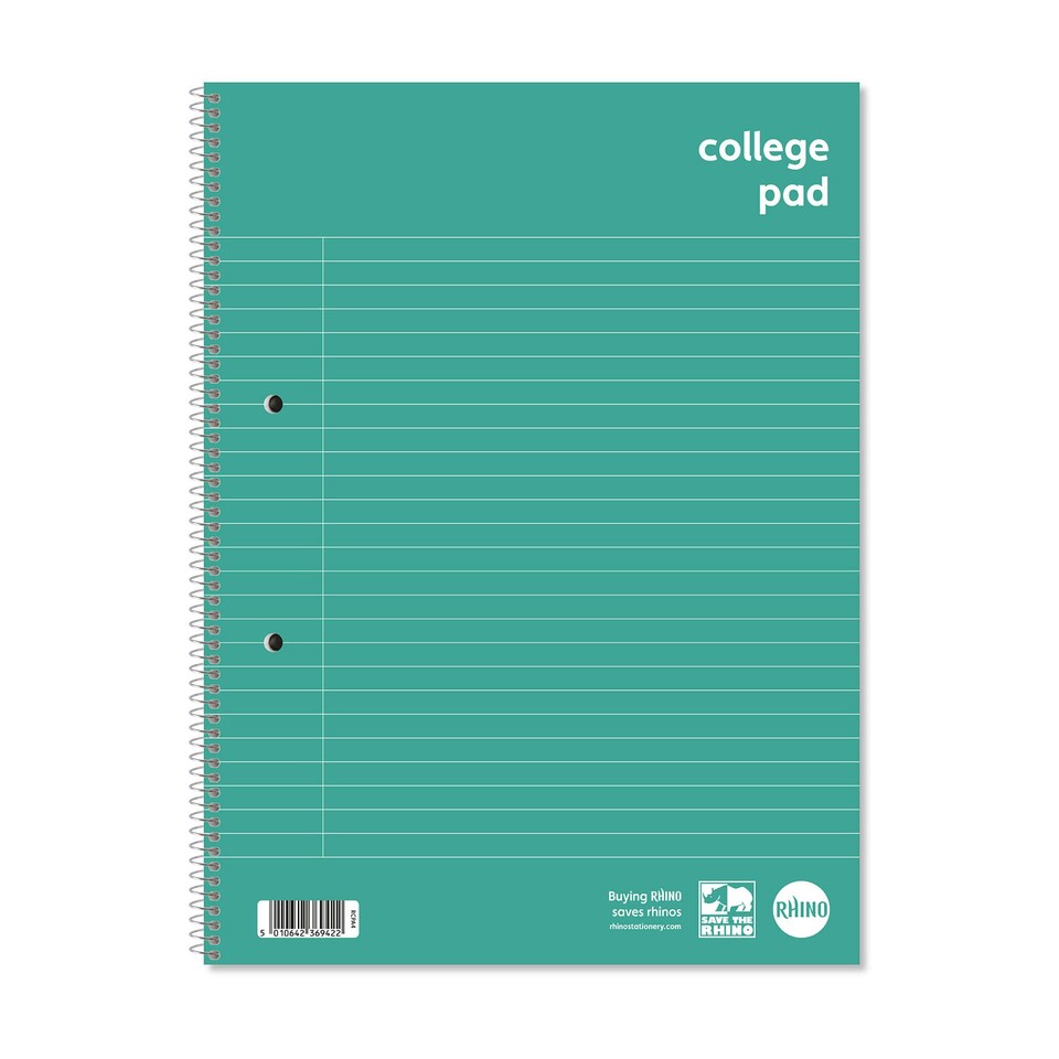image 1 of Rhino A4+ College Pad 140 Pages 8mm Lined with Margin Refill Pad