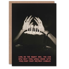 Many Candles Cake Joke Humour Woman Her Funny Birthday Card
