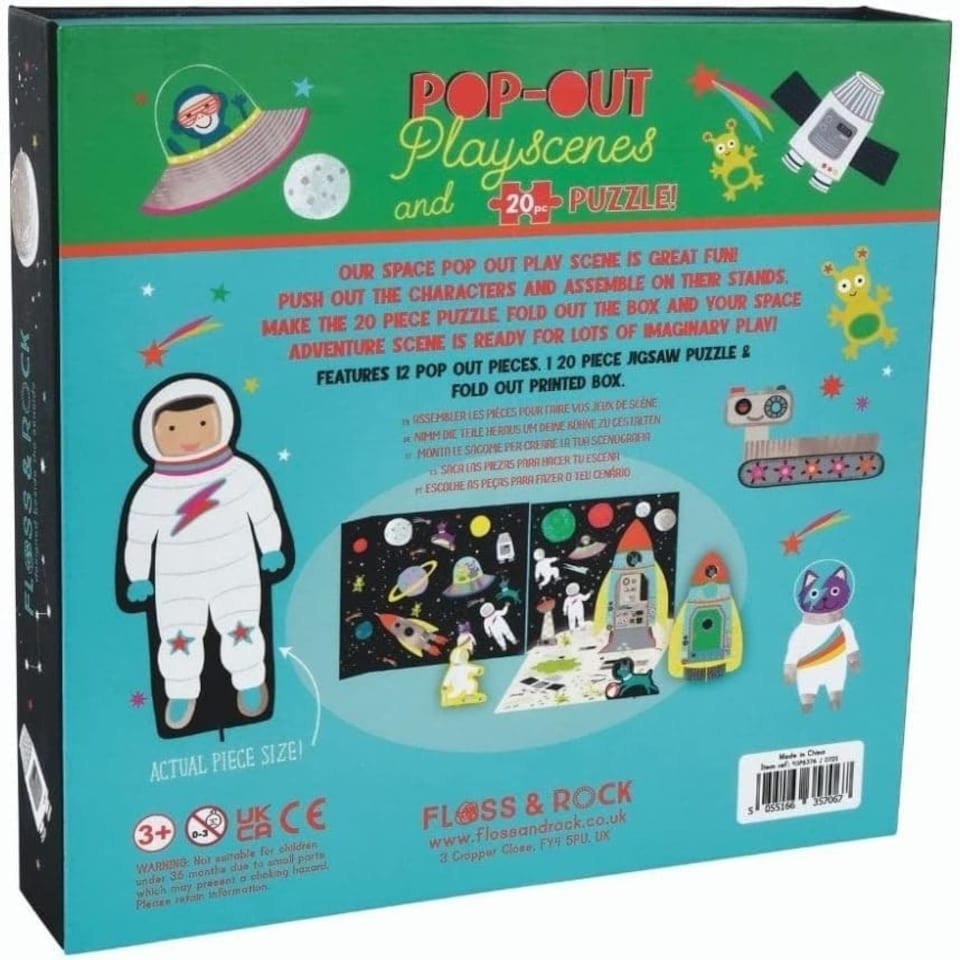 image 1 of Floss & Rock Pop-Out Playscenes & 20 Piece Puzzle - Space
