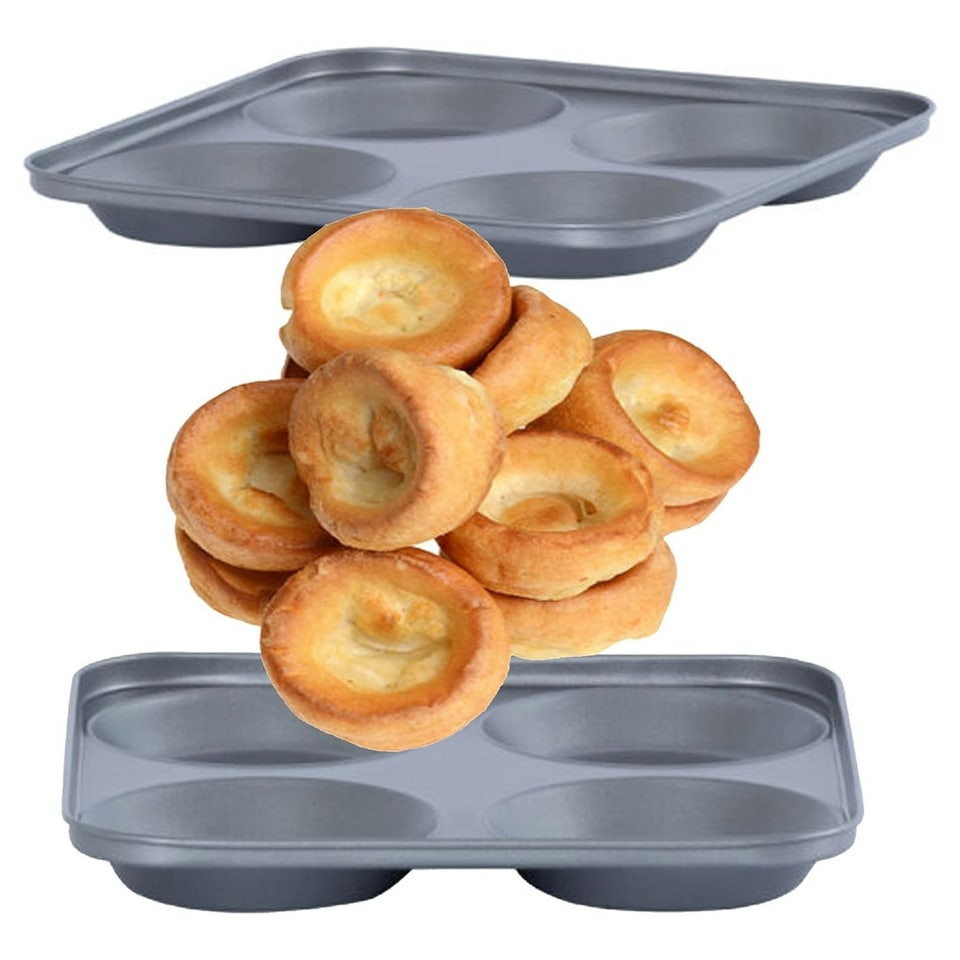 image 1 of 1 x 4 Cup Giant Yorkshire Pudding Non-Stick Oven Tray | Multi