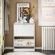 image 4 of SoBuy Narrow 2 Flip-Door Shoe Cabinet, White, 23.6x9.8x31.5 inches, 12.22 kg - FSR137-W