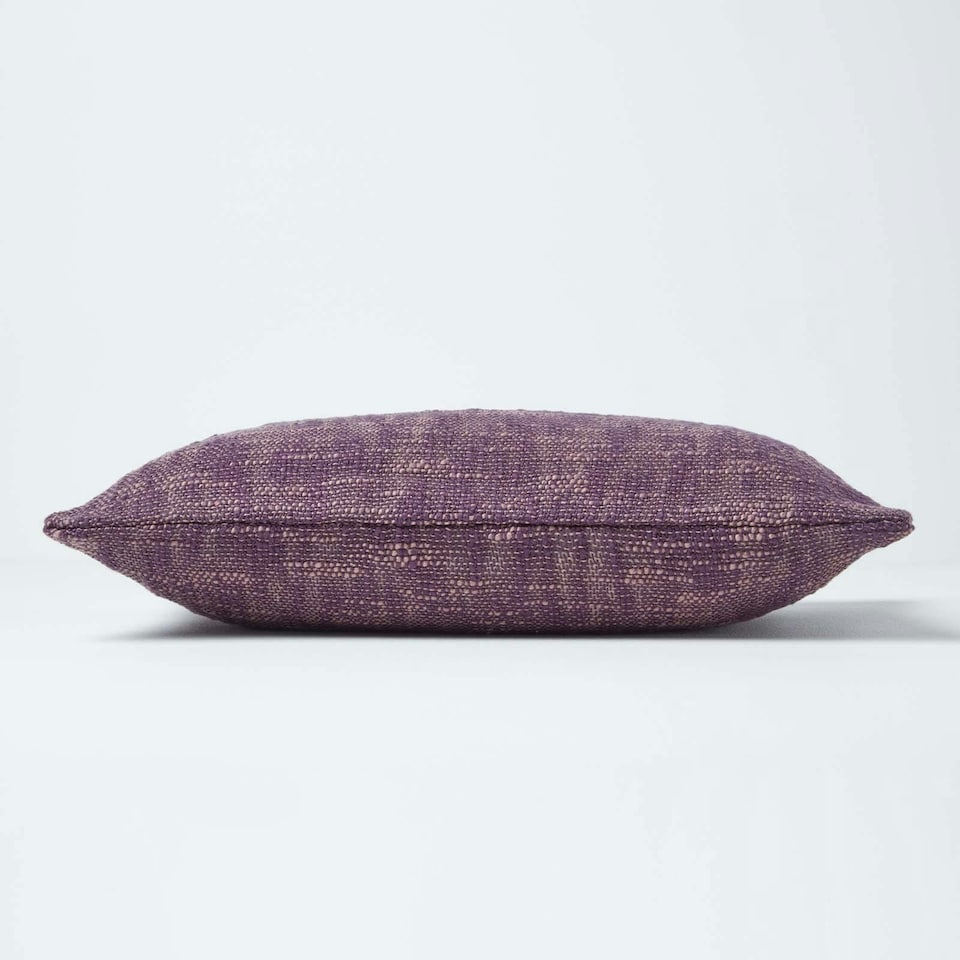 image 1 of Homescapes Nirvana Cotton Mauve Rectangular Cushion Cover - 30 x 50 cm | Purple | Mauve | 30 x 50 cm
