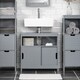 image 5 of SoBuy FRG128-SG,Under Sink Bathroom Cabinet with Double Sliding Doors | Grey | Grey | 1