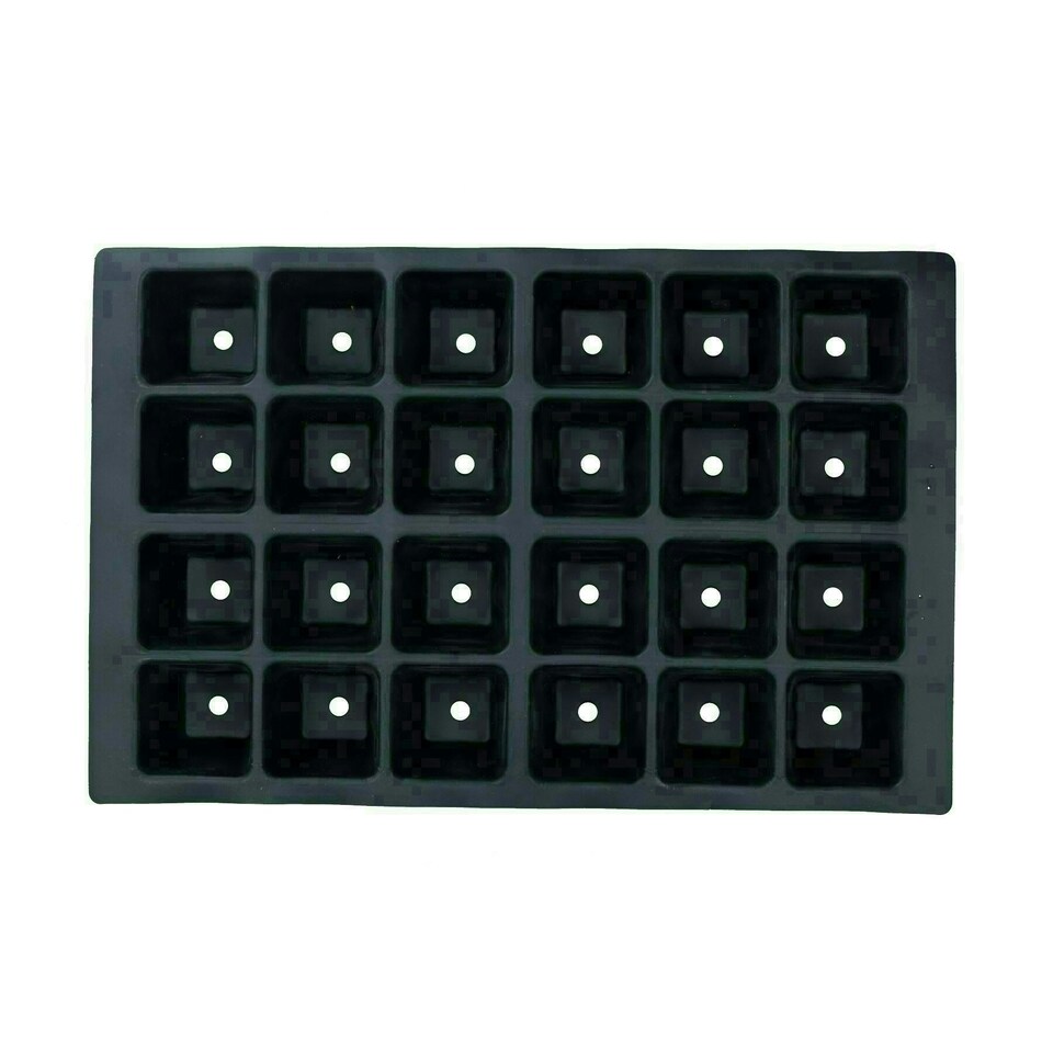 image 1 of 24 Cell Plant Trays Bedding Plant Pack Plastic Inserts Seed Tray Pots - 3 Trays