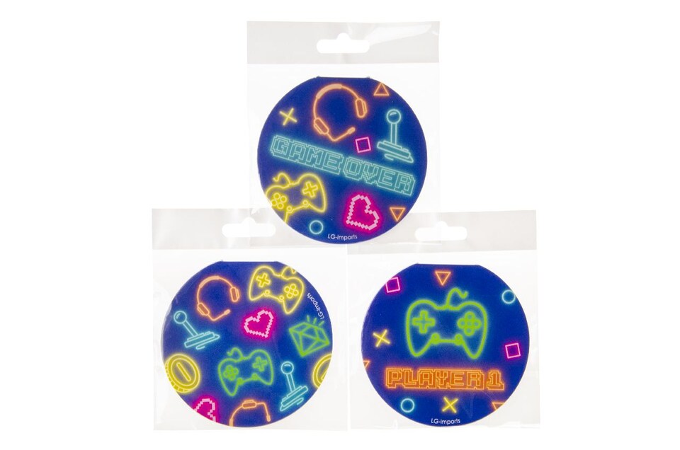 image 1 of Pack of 12 Round Gamer Design Notebooks 8cm