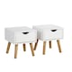 image 7 of Bedside Cabinet White 1 Drawer Bedroom Side Table For Storage Wooden Legs Modern
