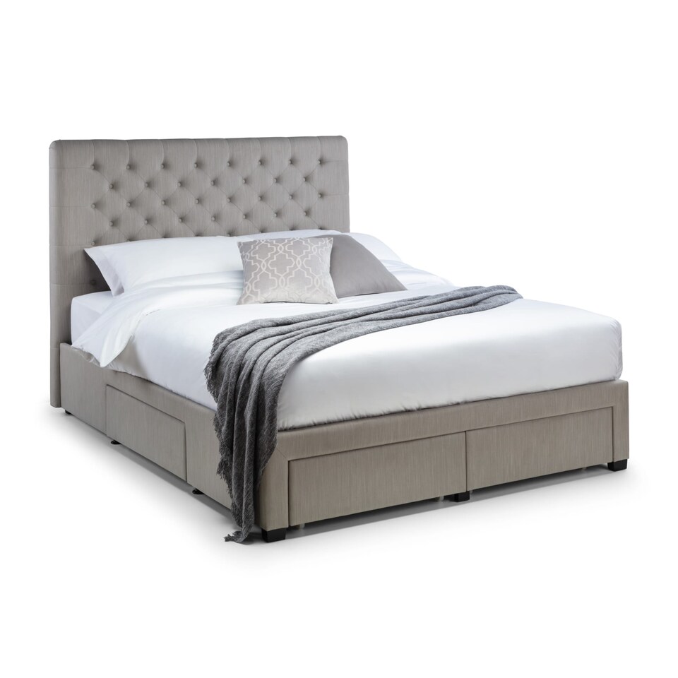image 1 of Lunar 4 Drawer Bed - Grey Linen - King (150cm)