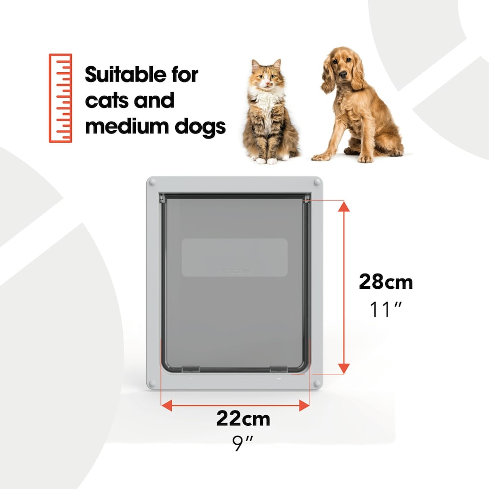 image 1 of Dog Mate Medium Dog Door – Grey (215G)