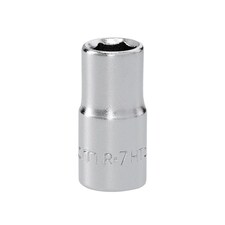 Facom R.7HT 6-Point Standard Socket 1/4in Drive 7mm - Chrome Vanadium Satin Finish