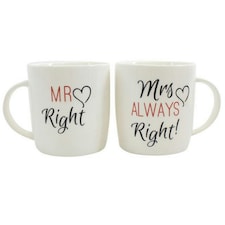 Something Different Mr Right/Mrs Always Right Mug Ceramic Boxed Mug Set - Multicolour - One Size