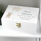 image 2 of Personalised Teddy & Balloons White Wooden Keepsake Box White