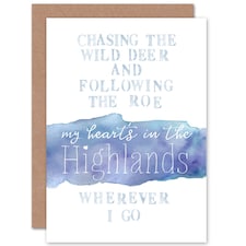 Heart Highlands Watercolour Quote Blank Just to Say Card