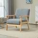 image 2 of HOMCOM Accent Chair with Wood Frame Wide Seat Cashmere Armchair Grey